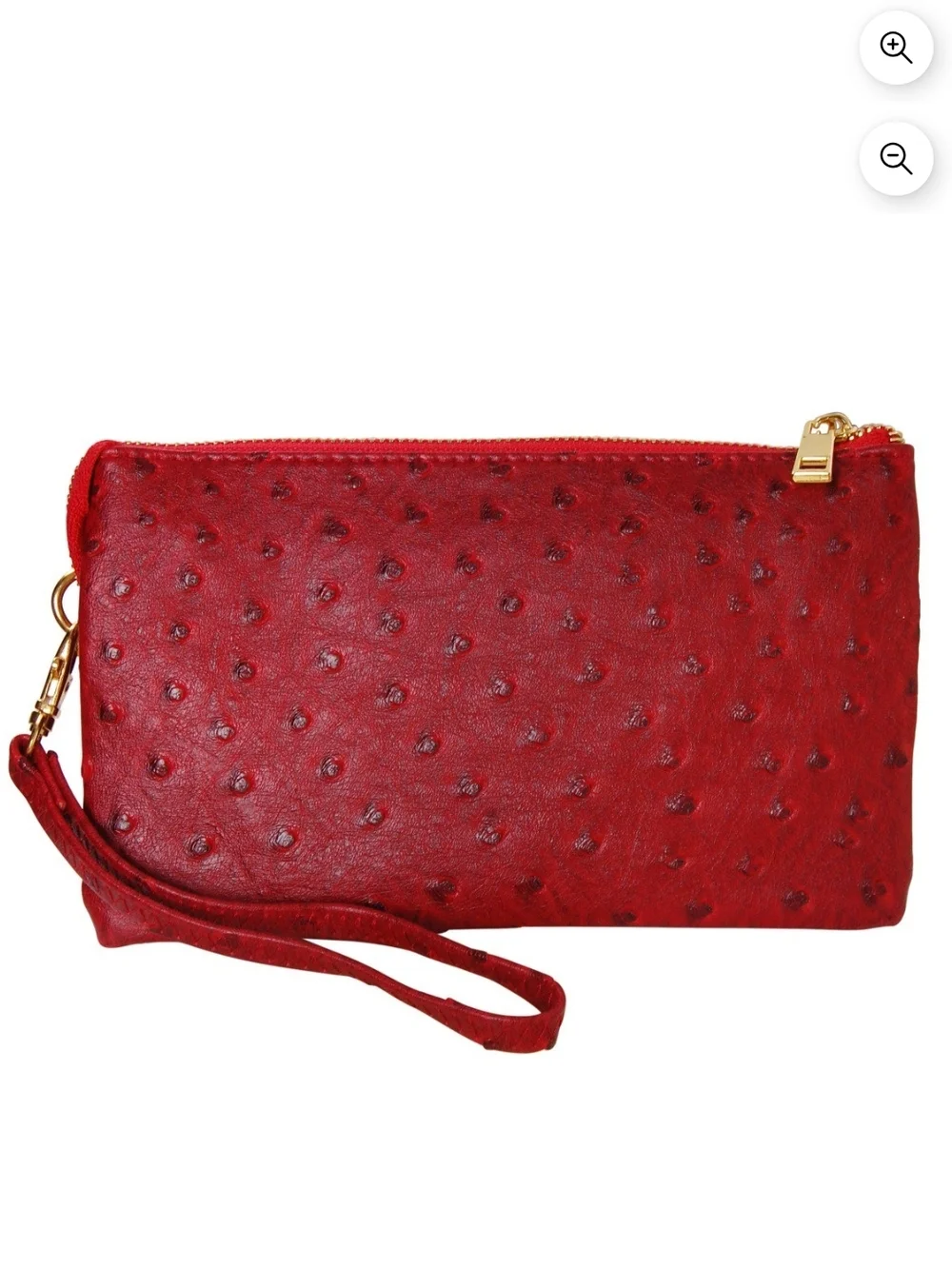 Humble Chic Vegan Leather Faux Ostrich Convertible Crossbody/Wristlet Strap